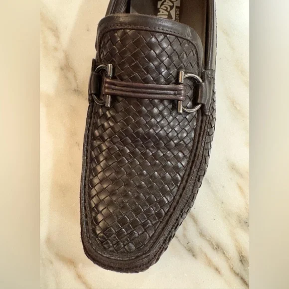Salvatore Ferragamo Men\'s Dark Brown Woven Loafers Men main image 2